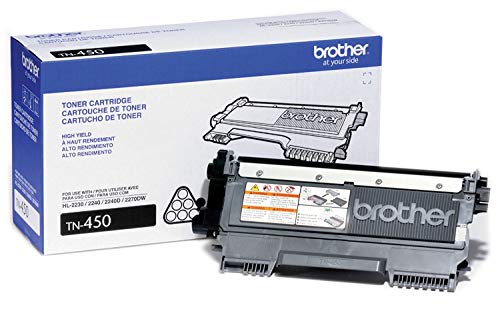 Brother Genuine Brand Name, OEM TN450 (TN-450) Black Toner Cartridge (2.6K YLD)