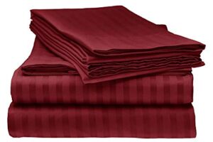 cotton home depot twin collection bed sheet set 24 inch deep pocket 4-piece bedding set – wrinkle, stain, fade resistant – burgundy