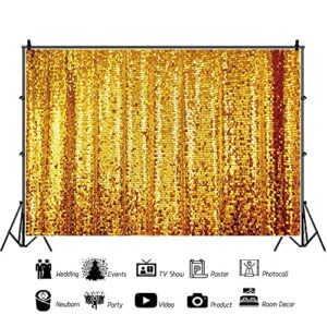 Renaiss 7x5ft Golden Sequins Photo Backdrop Golden Particles Background Photography Happy Birthday Wedding Bridal Shower Decor Wallpaper Kids Adults Portrait Banner Photo Shoot Props