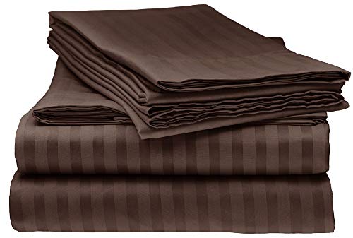 Cotton Home Depot Twin Collection Bed Sheet Set 28 Inch Deep Pocket 4-Piece Bedding Set - Wrinkle, Stain, Fade Resistant - Chocolate Brown