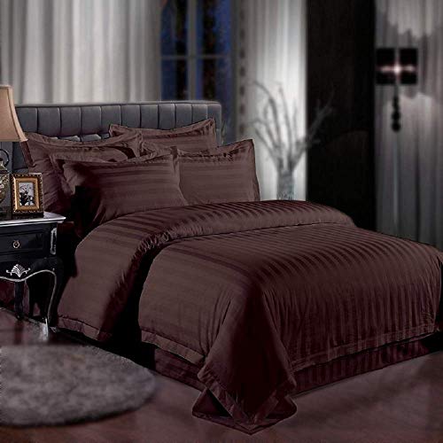 Cotton Home Depot Twin Collection Bed Sheet Set 28 Inch Deep Pocket 4-Piece Bedding Set - Wrinkle, Stain, Fade Resistant - Chocolate Brown