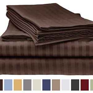 Cotton Home Depot Twin Collection Bed Sheet Set 28 Inch Deep Pocket 4-Piece Bedding Set - Wrinkle, Stain, Fade Resistant - Chocolate Brown