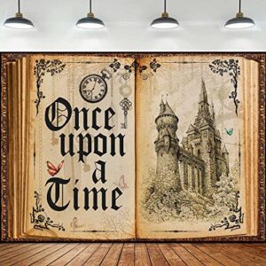 kikidor fairy tale book backdrop once upon a time old castle royal family princess romantic storybook photography background wedding bride shower party decor portrait photo booth props 10x7ft zyki0218