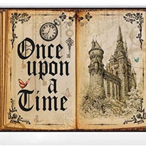 KIKIDOR Fairy Tale Book Backdrop Once Upon A Time Old Castle Royal Family Princess Romantic Storybook Photography Background Wedding Bride Shower Party Decor Portrait Photo Booth Props 10x7ft ZYKI0218