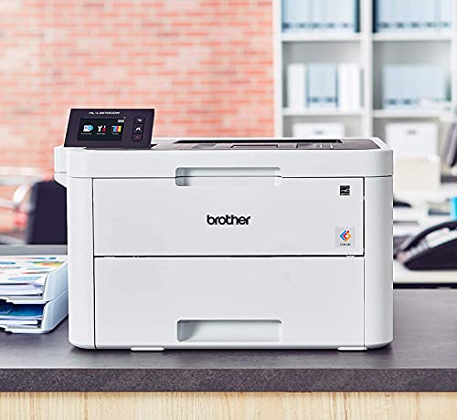 Brother HL-L3270CDW Compact Wireless Digital Color Laser Printer with NFC - 2.7" Color Touchscreen, Auto Duplex Printing, 25 ppm, 250 Sheet, Wulic Printer Cable