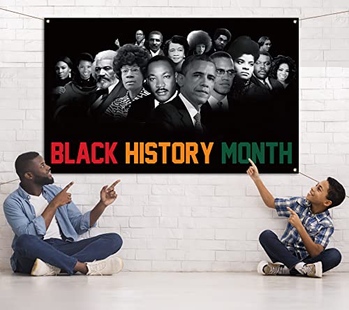 Nepnuser Black History Month Photo Booth Backdrop African American Festival Holiday Party Decoration Art Poster Indoor Outdoor Wall Decor-5.9×3.6ft