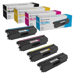 ld products compatible toner cartridges replacements for brother tn436 tn-436 super high yield for use in brother mfc-l8900cdw hll8360cdw hl-l9310cdw hl-l9310cd ( black, cyan, magenta, yellow, 4-pack)