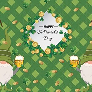 Happy St. Patrick's Day Photography Backdrop Dwarf Lucky Irish Green Shamrock Photo Background for Children Family Irish Festival Celebration Party Decor Banner 5x3ft