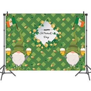 Happy St. Patrick's Day Photography Backdrop Dwarf Lucky Irish Green Shamrock Photo Background for Children Family Irish Festival Celebration Party Decor Banner 5x3ft