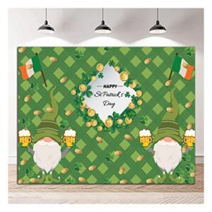 Happy St. Patrick's Day Photography Backdrop Dwarf Lucky Irish Green Shamrock Photo Background for Children Family Irish Festival Celebration Party Decor Banner 5x3ft