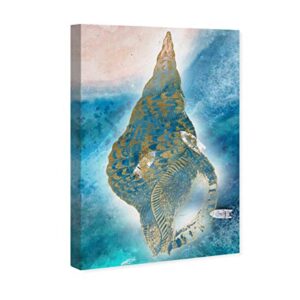 Wynwood Studio Nautical and Coastal Contemporary Canvas Wall Art Sound of Waves II Living Room Bedroom and Bathroom Home Decor 24 in x 36 in Blue and Gold
