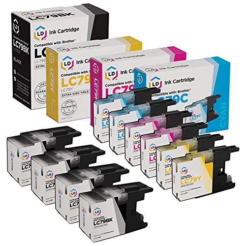 LD Compatible Ink Cartridge Replacement for Brother LC79 Extra High Yield (4 Black, 2 Cyan, 2 Magenta, 2 Yellow, 10-Pack)