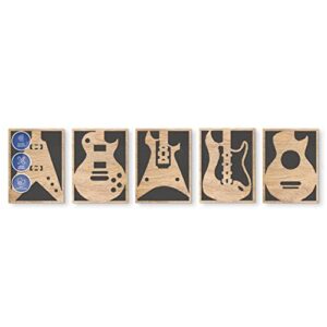 arrowzoom 1 set diffuse pro guitar acoustic wooden panel home decor wall art panels soundproof studio recording sound dampening insulation emergy-saving wood wooden finish 16.5×66.9in az1328