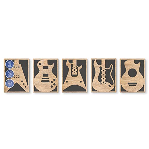 Arrowzoom 1 Set Diffuse PRO Guitar Acoustic Wooden Panel Home Decor Wall Art Panels Soundproof Studio Recording Sound Dampening Insulation Emergy-Saving Wood Wooden Finish 16.5x66.9in AZ1328