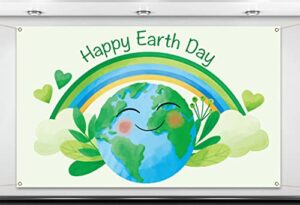 nepnuser happy earth day photo booth backdrop april 22 travel themed party decoration recycle eco global health cool wall decor for school classroom -5.9×3.6ft