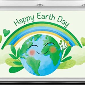 Nepnuser Happy Earth Day Photo Booth Backdrop April 22 Travel Themed Party Decoration Recycle Eco Global Health Cool Wall Decor for School Classroom -5.9×3.6ft