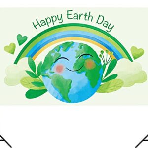 Nepnuser Happy Earth Day Photo Booth Backdrop April 22 Travel Themed Party Decoration Recycle Eco Global Health Cool Wall Decor for School Classroom -5.9×3.6ft