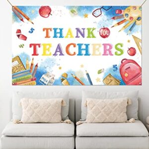 Thank You Teachers Photo Booth Backdrop May Teacher Appreciation Week Party Classroom Decor Photography Background Wall Decoration