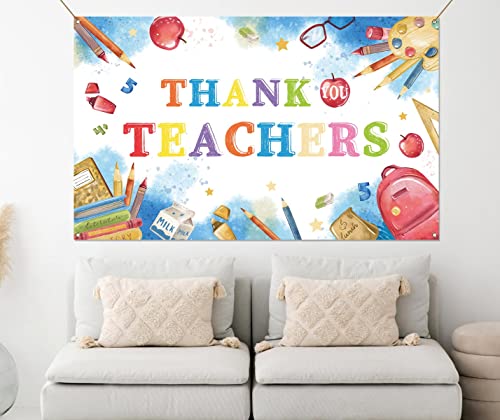 Thank You Teachers Photo Booth Backdrop May Teacher Appreciation Week Party Classroom Decor Photography Background Wall Decoration