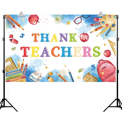 Thank You Teachers Photo Booth Backdrop May Teacher Appreciation Week Party Classroom Decor Photography Background Wall Decoration