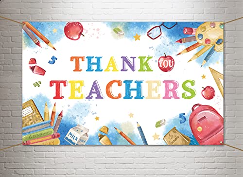 Thank You Teachers Photo Booth Backdrop May Teacher Appreciation Week Party Classroom Decor Photography Background Wall Decoration