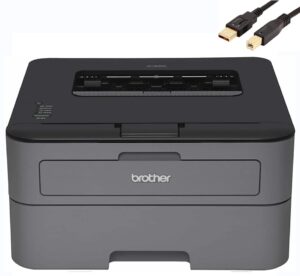 brother hl_l23 series compact monochrome printer, 27ppm, 250 sheets, high-speed usb 2.0, auto 2-sided printing, with mtc printer cable