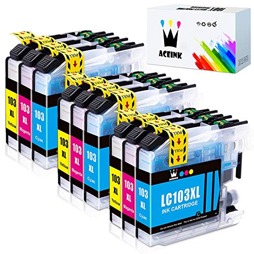 AceInk 9 Pack Color LC103 XL Replacement Ink Cartridges for LC103 XL LC103XL Compatible with Brother MFC J870DW J450DW J470DW J650DW J4410DW J4510DW J4710DW J6720 Printer (3C+3M+3Y)