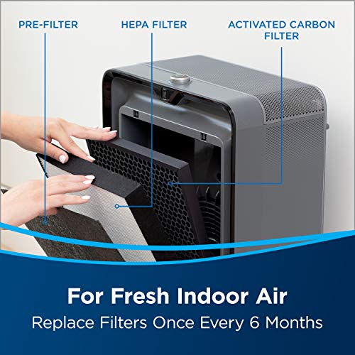 Genuine BISSELL® air220 Air Purifier Replacement HEPA + Pre-Filter and Activated Carbon Filter Pack, 3315 , Black