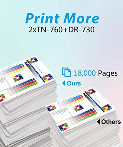 MM MUCH & MORE Compatible TN-760 TN760 Toner Cartridge and DR730 Drum Unit Replacement for Brother MFC-L2710DW L2750DWXL HL-L2350DW L2390DW L2395DW L2370DWXL L2550DW Printer (3-Pack, 2 Toner + 1 Drum)
