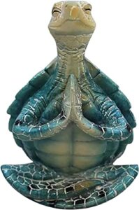 niiang sea turtle meditation home decor, meditating figurine,yoga sea turtle figurine decor,tranquility garden statue meditating sea turtle sculptures for collection