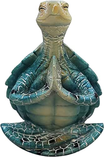 NIIAng Sea Turtle Meditation Home Decor, Meditating Figurine,Yoga Sea Turtle Figurine Decor,Tranquility Garden Statue Meditating Sea Turtle Sculptures for Collection