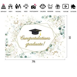 Lofaris Class of 2023 Graduation Backdrop Greenery Congratulations Graduates Background Green Eucalyptus Congrats Grad Prom Party Decor Cake Table Banner Photo Booth Props 7x5ft