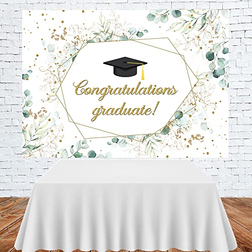 Lofaris Class of 2023 Graduation Backdrop Greenery Congratulations Graduates Background Green Eucalyptus Congrats Grad Prom Party Decor Cake Table Banner Photo Booth Props 7x5ft