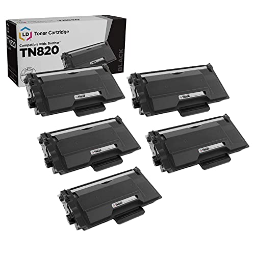 LD Products Compatible Toner Cartridge Replacement for Brother TN820 (Black, 5-Packs) for use in DCP-L6600DW HL-L6200DW HL-L6200DWT HL-L6250DN HL-L6250DW HL-L6300DWT & HL-L6300DW