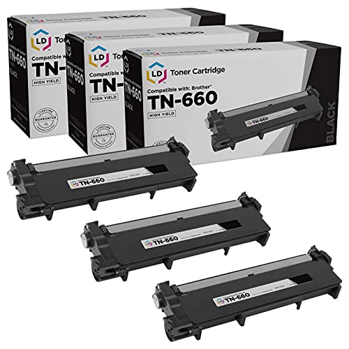 LD Compatible Toner Cartridge Replacement for Brother TN660 TN-660 TN 660 TN630 High Yield use in HL-L2380DW HL-L2300D DCP-L2540DW L2540DW MFC-L2700DW MFC-L2685DW MFCL2700DW (Black, 3-Pack)