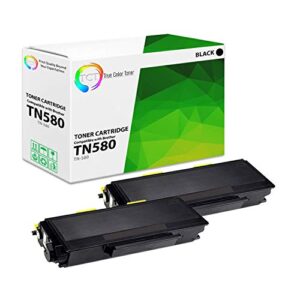 tct premium compatible toner cartridge replacement for brother tn-580 tn580 black high yield works with brother dcp-8060 8065, hl-5240 5250 5280, mfc-8460 8870 8860 printers (7,000 pages) – 2 pack