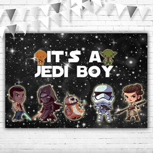 jedi baby shower banner 5x3ft its a boy baby shower backdrop a little jedi is on the way baby shower decor background for boy party supplies