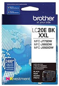 brother lc20ebk super high yield black ink cartridge – 2 pack