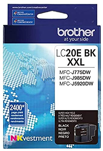 Brother LC20EBK Super High Yield Black Ink Cartridge - 2 Pack