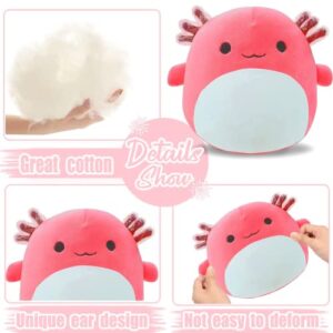 Valloowink 8 Inch Axolotl Plush Stuffed Animals, Soft Cuddly Axolotl Pillow Toy Kawaii Gift for Kids