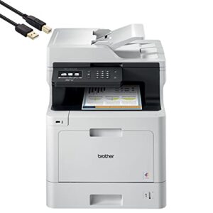 brother mfc-l8610cd all-in-one color wireless laser printer for home office – print copy scan fax – 33 ppm, 600 x 2400 dpi, 8.5 x 14, automatic duplex printing, 50-sheet adf – broag printer cable