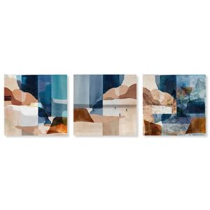 wynwood studio abstract modern canvas wall art mountain beach shades set living room bedroom and bathroom home decor 30 in x 30 in blue and brown