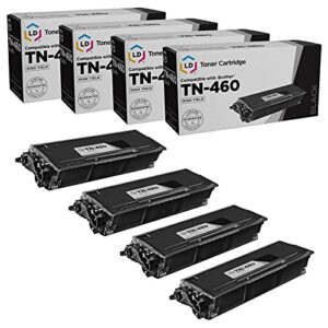 ld products toner cartridge replacement for brother tn460 high yield (black, 4-pack) compatible with multi-function: mfc-1260, mfc-1270, mfc-2500, mfc-8300, mfc-8500, mfc-8600, mfc-8700, and mfc-9600