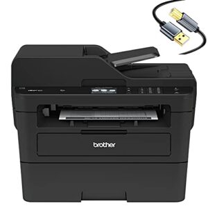 brother mfc-l2750d all-in-one wireless monochrome laser printer for home office – print copy scan fax – 2.7″ touchscreen lcd, auto duplex printing, 36 ppm, 50-sheet adf, tillsiy usb printer cable