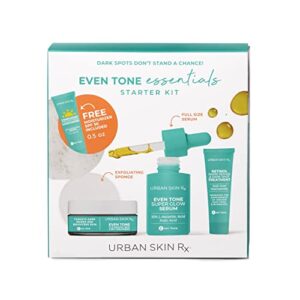 urban skin rx even tone essentials starter kit | daily regimen includes 4 top products formulated to cleanse, tone and protect for visibly brighter, more even-looking skin