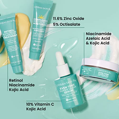 Urban Skin Rx Even Tone Essentials Starter Kit | Daily Regimen Includes 4 Top Products Formulated To Cleanse, Tone And Protect For Visibly Brighter, More Even-Looking Skin