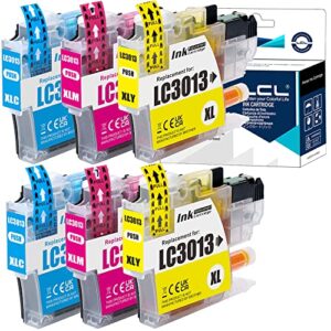 lcl compatible ink cartridge replacement for brother lc30113pks lc30133pks lc-3011 lc3011 lc-3013 lc3013 lc-3013c lc3013c lc3013m lc3013y high yield mfc-j491dw mfc-j497dw mfc-j690dw (6-pack 2c 2m 2y)
