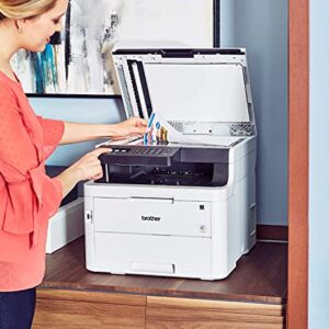 Brother Color MFC-L3750CDW All-in-One Digital Wireless Laser Printer, White - Print Copy Scan Fax - 3.7" TFT Touchscreen LCD, 24 ppm, 600 x 2400 dpi, Auto 2-Sided Printing, 50-Sheet ADF, Ethernet