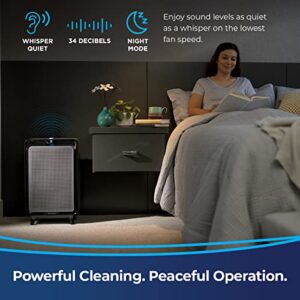 Bissell Smart Purifier with HEPA and Carbon Filters for Large Room and Home, Quiet Bedroom Air Cleaner for Allergies, Pets, Dust, Dander, Pollen, Smoke, Odors, Auto Mode, air220, 2609A