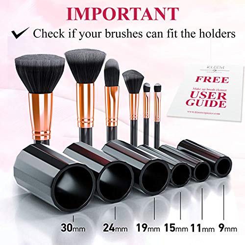 Electric Makeup Brush Cleaner Machine with FREE Makeup Cleaner Shampoo - Automatic Makeup Brush Washing Machine and Spinning Dryer with Rubber Collars - Clean, Rinse and Dry in Seconds